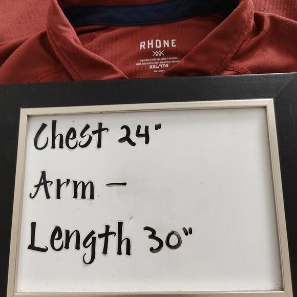 Rhone Delta Pique Polo Shirt Mens XXL 2XL Red Short Sleeve Stretch Commuter - Picture 8 of 8